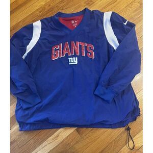 Men's New York Giants Nike Pinwheel Windbreaker‎ Pullover Blue Adjustable Sz 2XL
